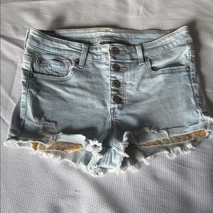 American Eagle Outfitters Light Blue Denim Shorts Hi-rise NextLevel Stretch Sz 6